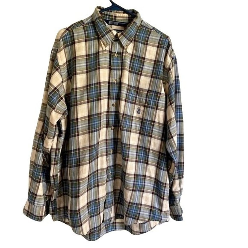 Nautica Cotton Long Sleeve Button Down Shirt Large